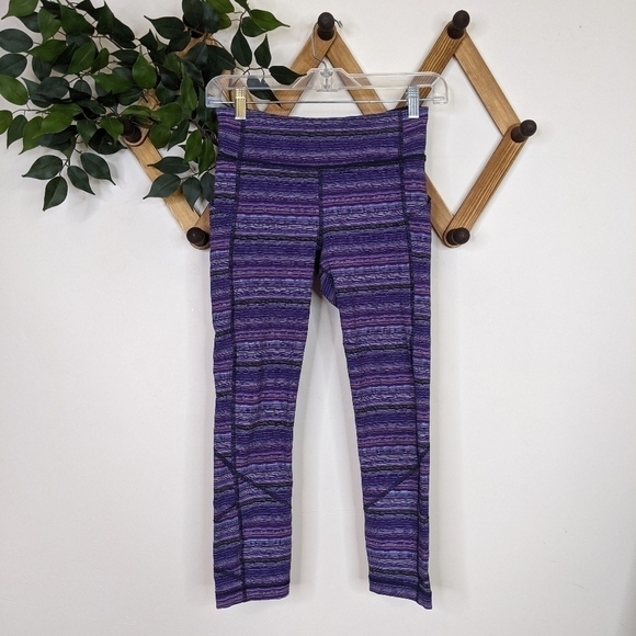 Lululemon Pace Rival Crop Space Dye Twist Ultra Violet Purple Leggings - Picture 2 of 8